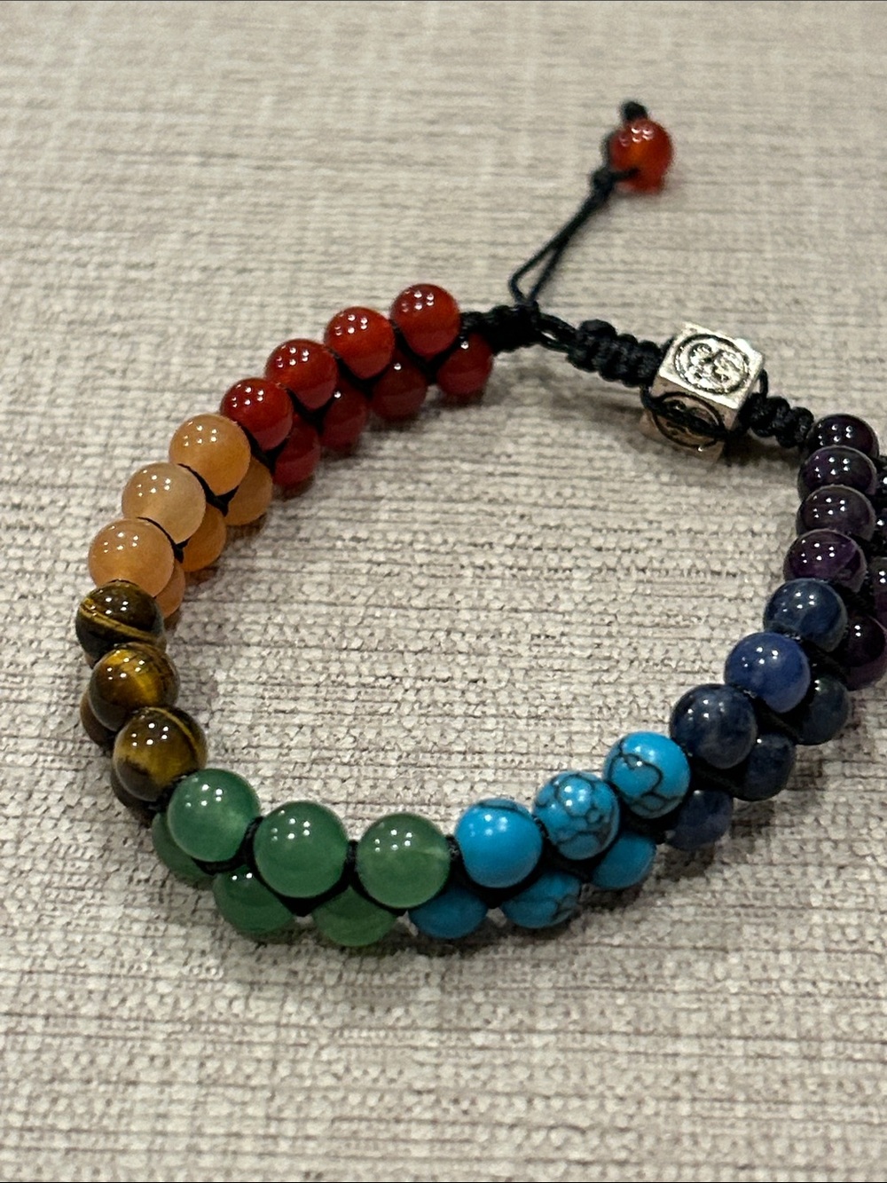 Multicolor stone Beaded Chakra Bracelet - Adjustable Women's Jewelry image 2